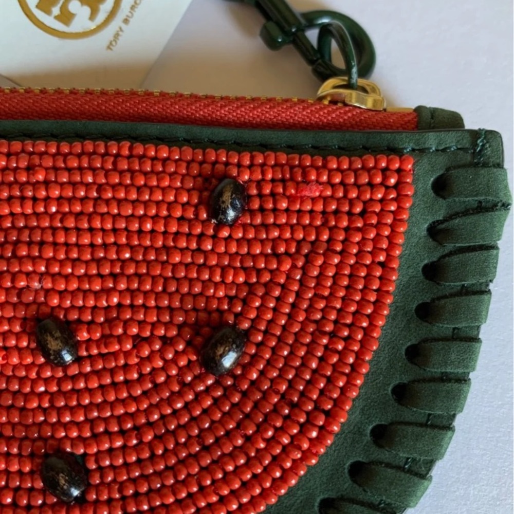 TORY BURCH Watermelon Coin Pouch Key Ring - Picture 8 of 12